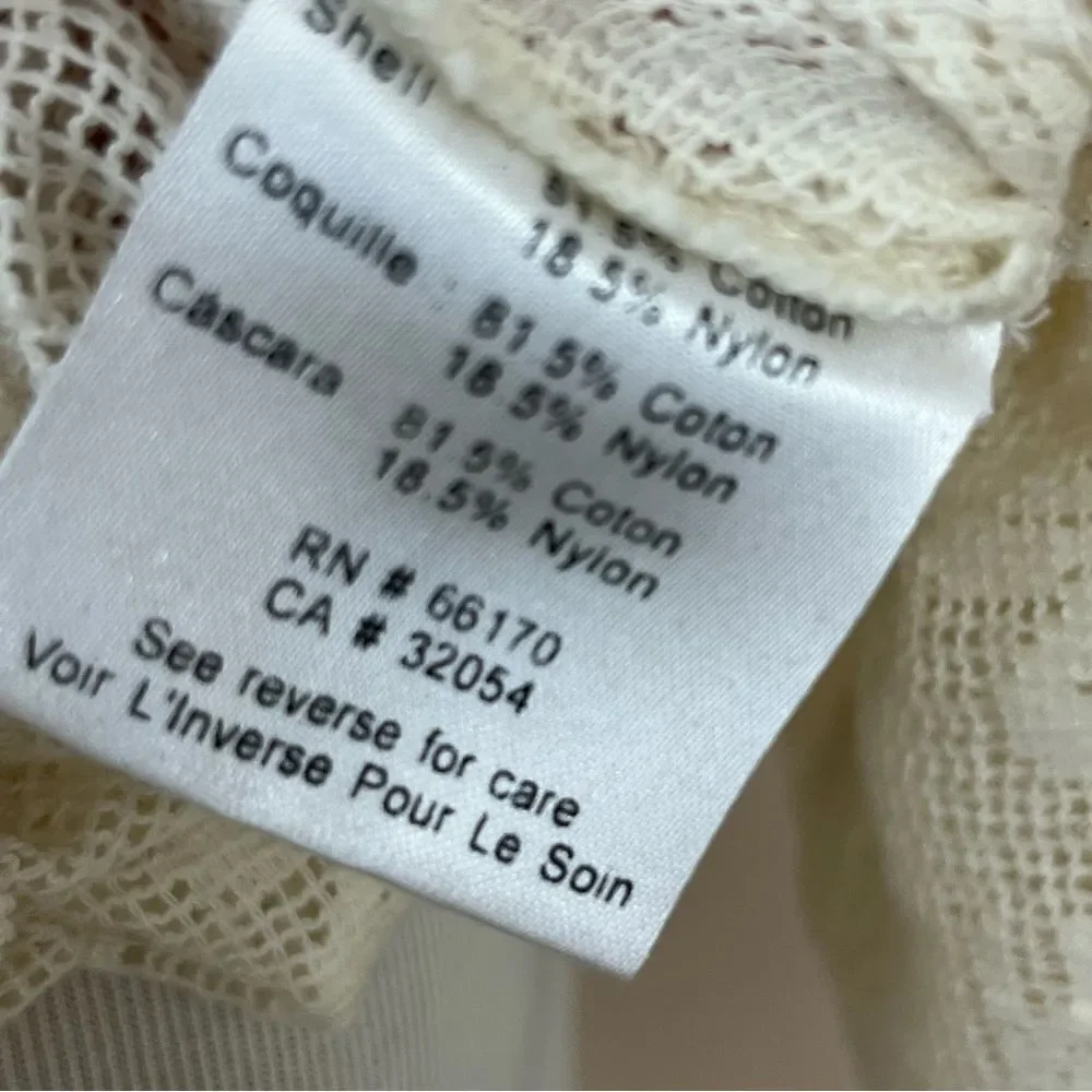 Anthropologie Vineet Bahl Iona Peasant Top Cream Lace Crochet M